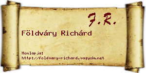 Földváry Richárd névjegykártya