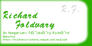 richard foldvary business card