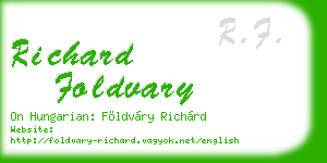 richard foldvary business card